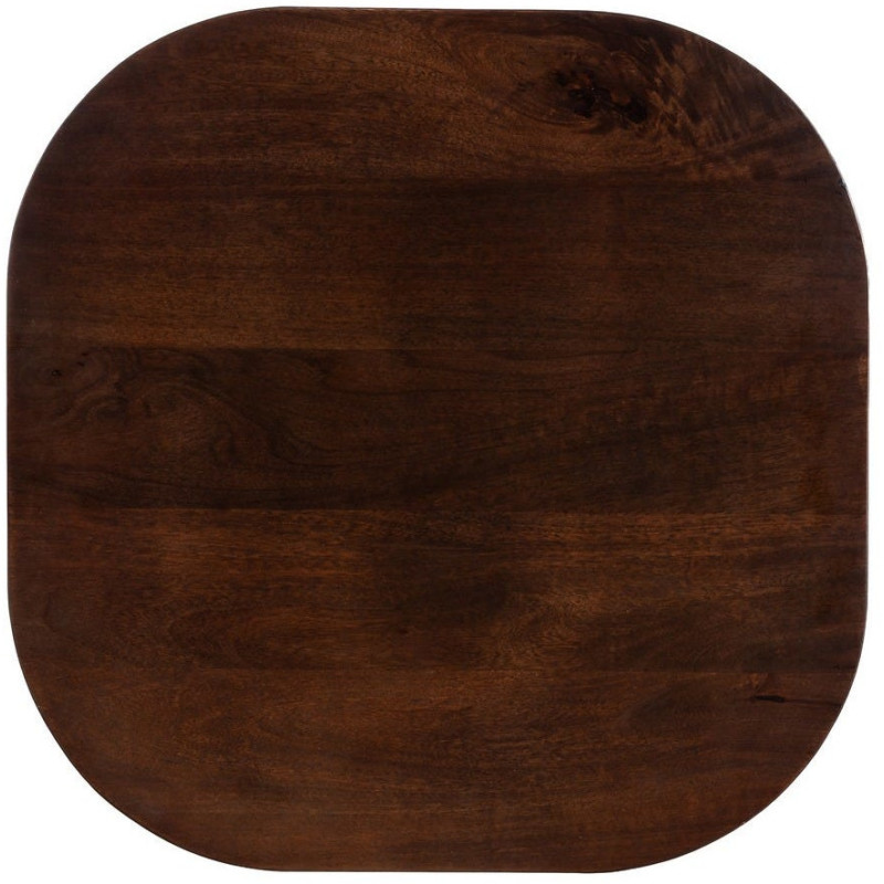 Table basse moderne chic Carrée 65 cm en Bois de manguier Marron foncé Nahira - 6