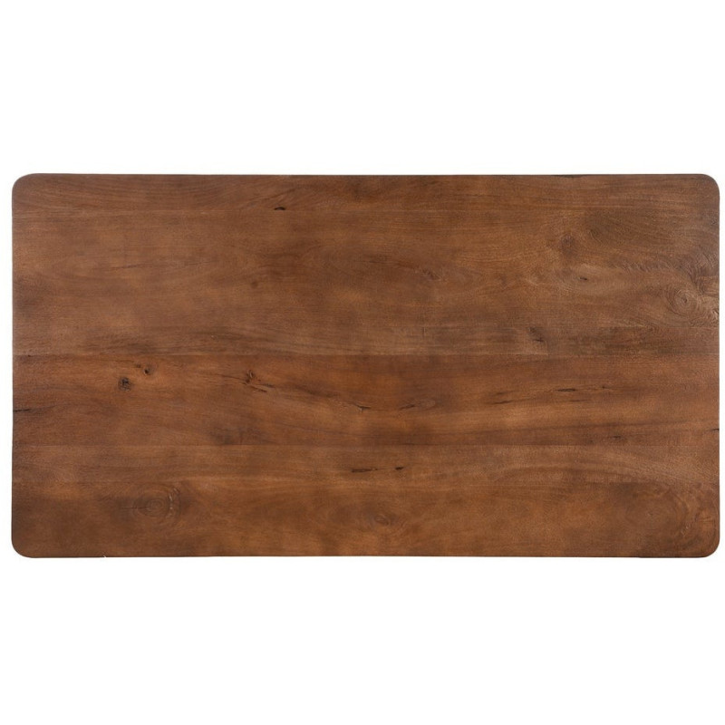 Table à manger moderne Rectangulaire 6 personnes en Bois de manguier Marron Osnira - 8