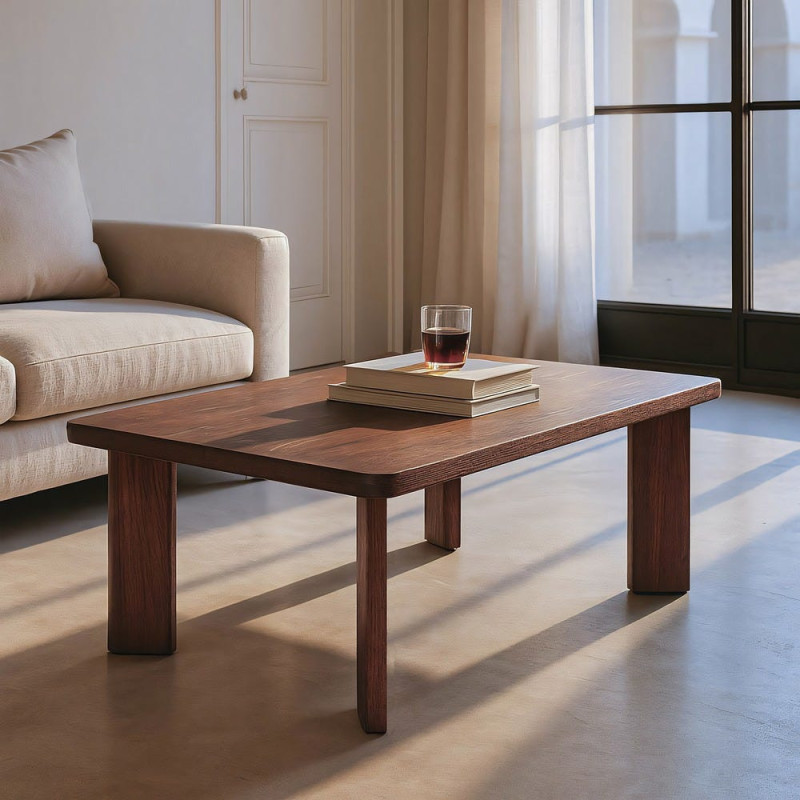 Table basse moderne Rectangulaire en Bois de manguier Marron Osnira - 2