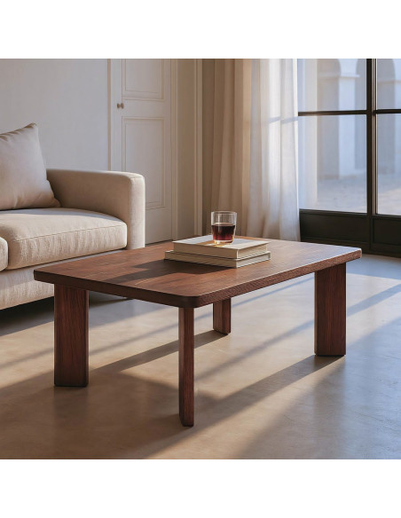 Table basse moderne Rectangulaire en Bois de manguier Marron Osnira - 2