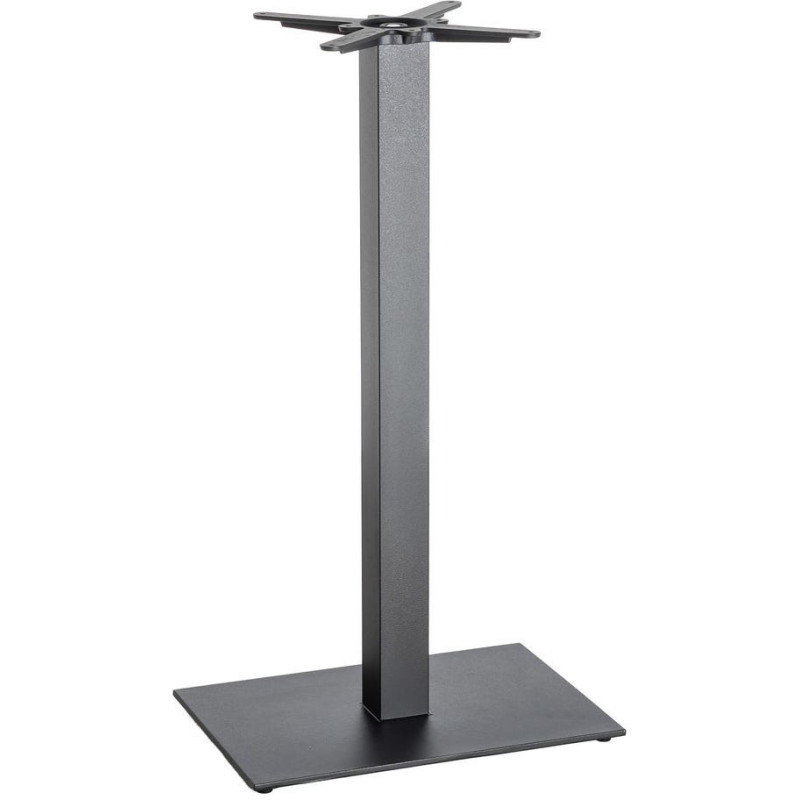 Pied de Table haute bistrot moderne Carré Hauteur 108 cm en Fonte Noir Mino - 1