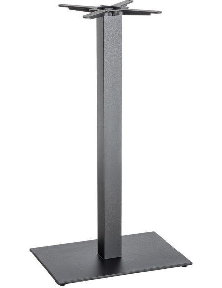 Pied de Table haute bistrot moderne Carré Hauteur 108 cm en Fonte Noir Mino - 1