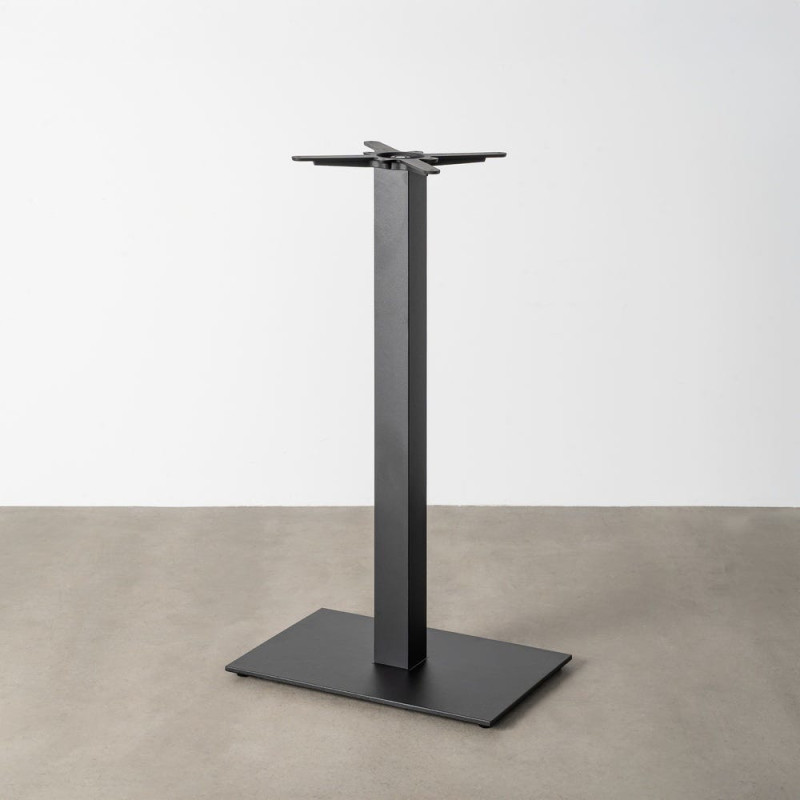 Pied de Table haute bistrot moderne Carré Hauteur 108 cm en Fonte Noir Mino - 7
