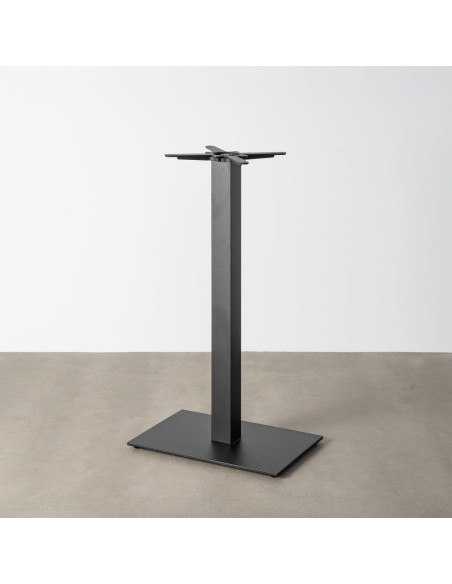 Pied de Table haute bistrot moderne Carré Hauteur 108 cm en Fonte Noir Mino - 7