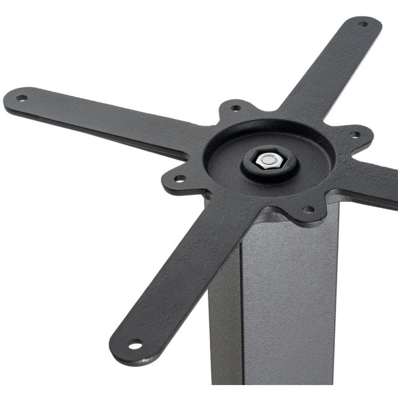 Pied de Table haute bistrot moderne Carré Hauteur 108 cm en Fonte Noir Mino - 2