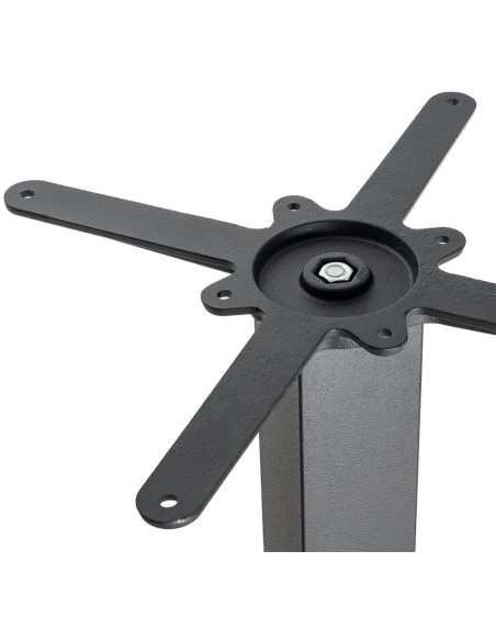 Pied de Table haute bistrot moderne Carré Hauteur 108 cm en Fonte Noir Mino - 2