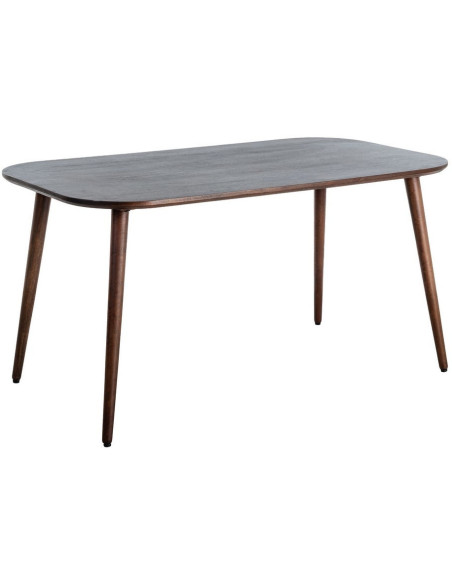 Table à manger moderne chic Rectangulaire 6 personnes en Bois de manguier Marron foncé Nahira - 1