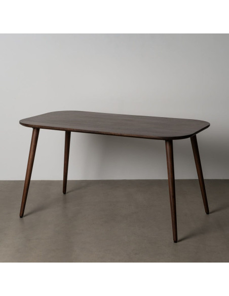 Table à manger moderne chic Rectangulaire 6 personnes en Bois de manguier Marron foncé Nahira - 8