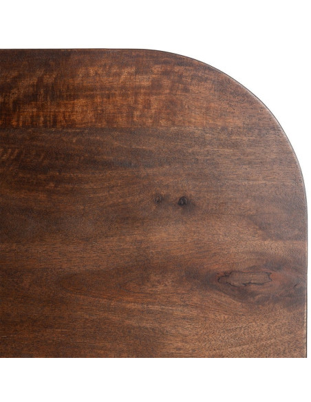 Table à manger moderne chic Rectangulaire 6 personnes en Bois de manguier Marron foncé Nahira - 3