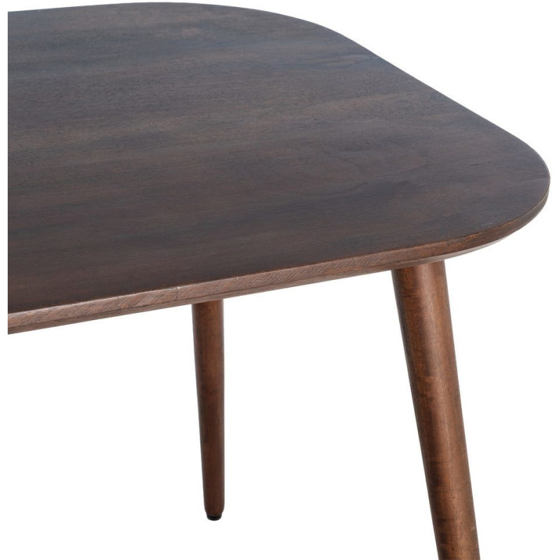 Table à manger moderne chic Rectangulaire 6 personnes en Bois de manguier Marron foncé Nahira - 4