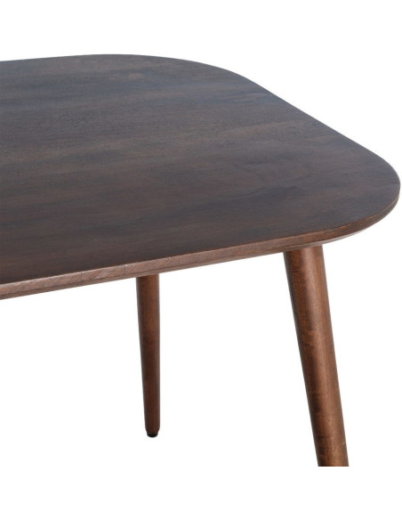Table à manger moderne chic Rectangulaire 6 personnes en Bois de manguier Marron foncé Nahira - 4
