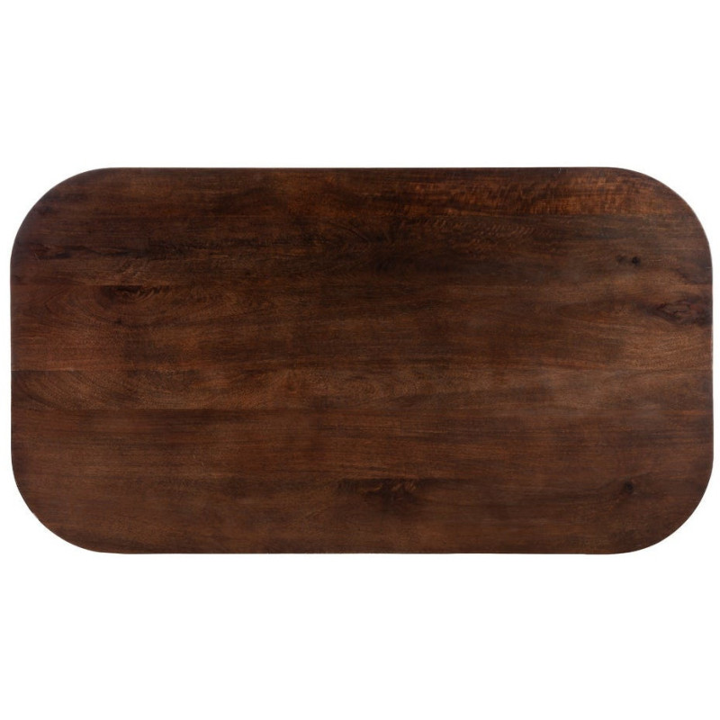 Table à manger moderne chic Rectangulaire 6 personnes en Bois de manguier Marron foncé Nahira - 6