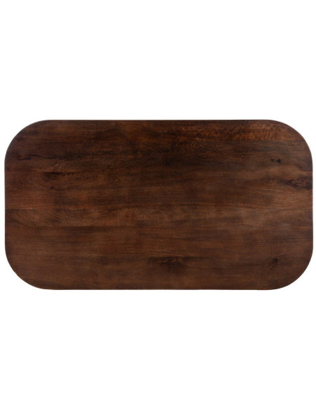 Table à manger moderne chic Rectangulaire 6 personnes en Bois de manguier Marron foncé Nahira - 6
