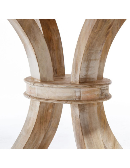 Grande Table à manger campagne chic Ronde 6 personnes 150 cm Bois de manguier Naturel Blanchi Malira - 3
