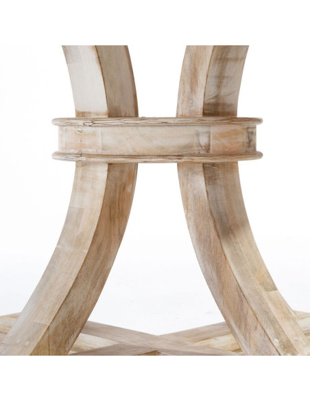 Grande Table à manger campagne chic Ronde 6 personnes 150 cm Bois de manguier Naturel Blanchi Malira - 5