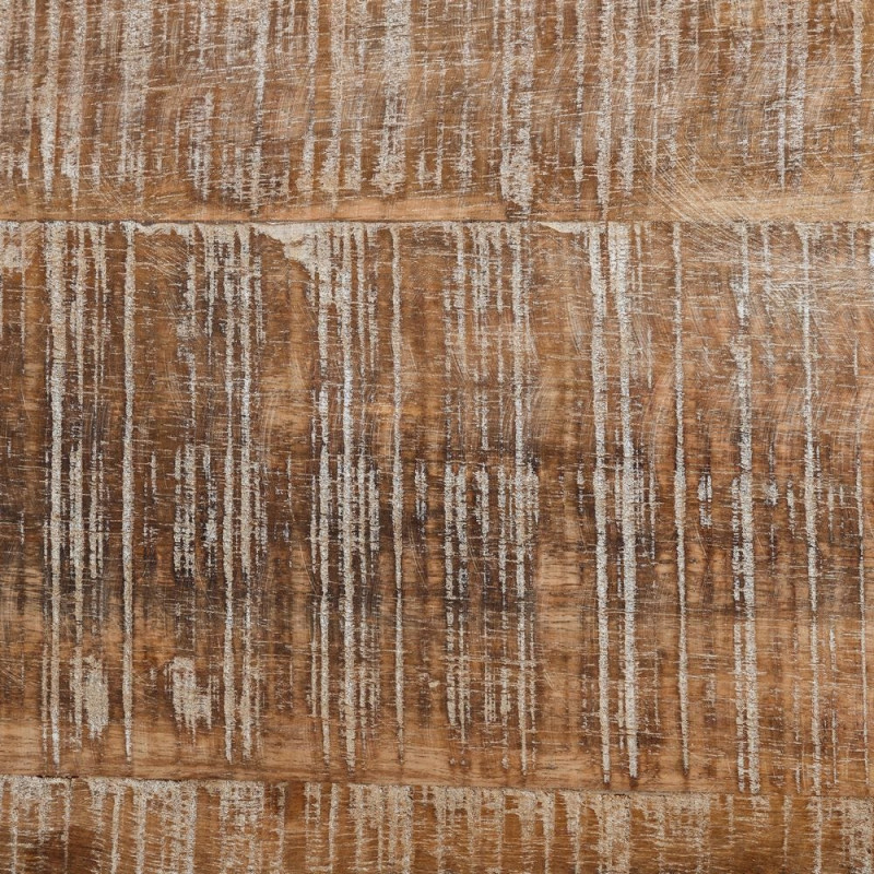 Grande Table à manger campagne chic Ronde 6 personnes 150 cm Bois de manguier Naturel Blanchi Malira - 6