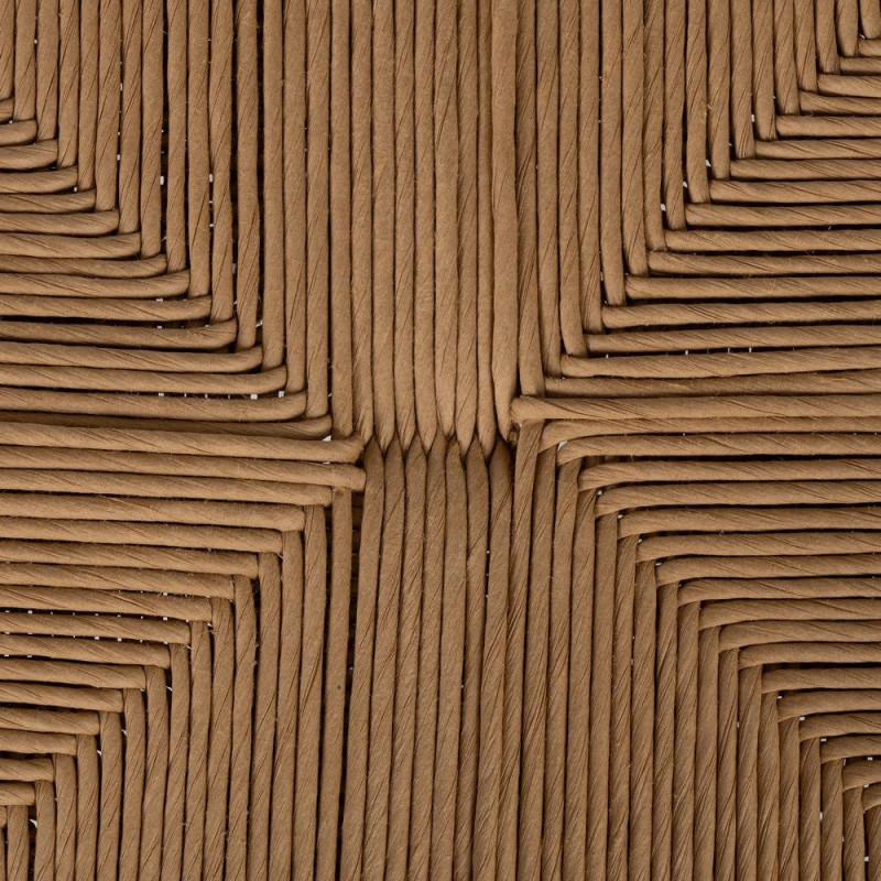 Fauteuil de table style vintage scandinave Bois d'orme Marron Rotin Beige Tressé Gavina - 11