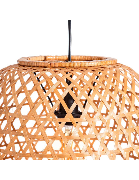 Suspension bohème chic ajourée en Bambou Naturel Lireno (Lot de 2) - 2