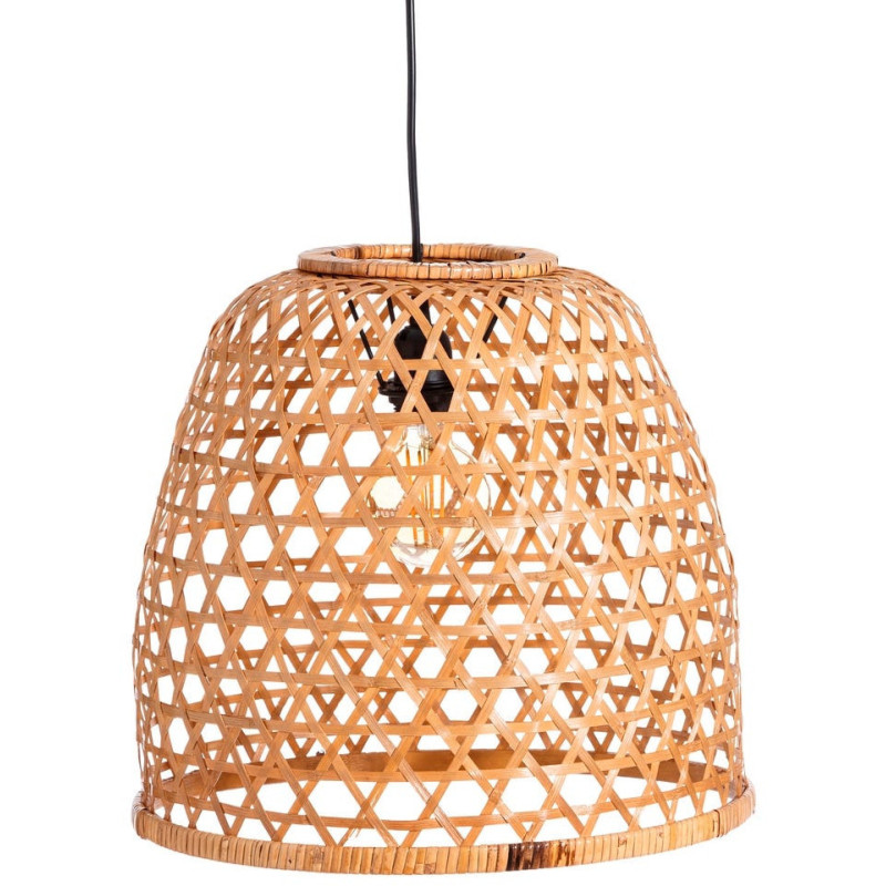 Suspension bohème chic ajourée en Bambou Naturel Lireno (Lot de 2) - 6