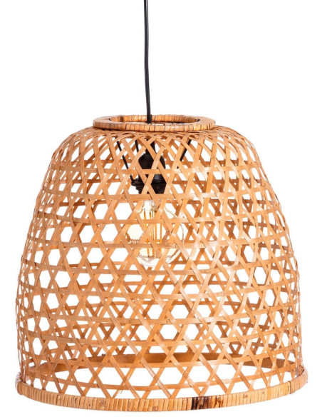 Suspension bohème chic ajourée en Bambou Naturel Lireno (Lot de 2) - 6