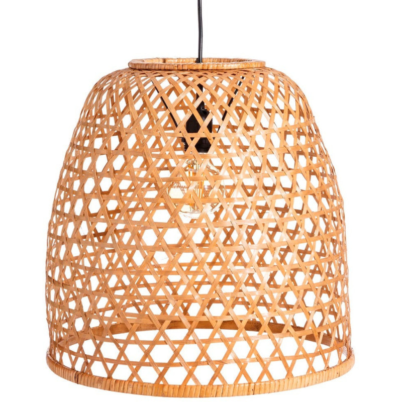 Suspension bohème chic ajourée en Bambou Naturel Lireno (Lot de 2) - 7