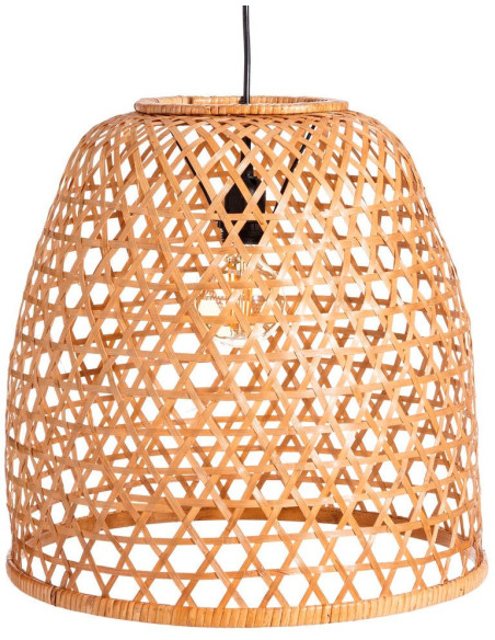 Suspension bohème chic ajourée en Bambou Naturel Lireno (Lot de 2) - 7