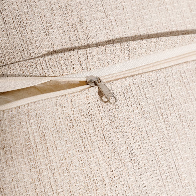 Fauteuil de table bohème Fibre Naturel Tressé Métal Noir Tissu Beige Galira - 7