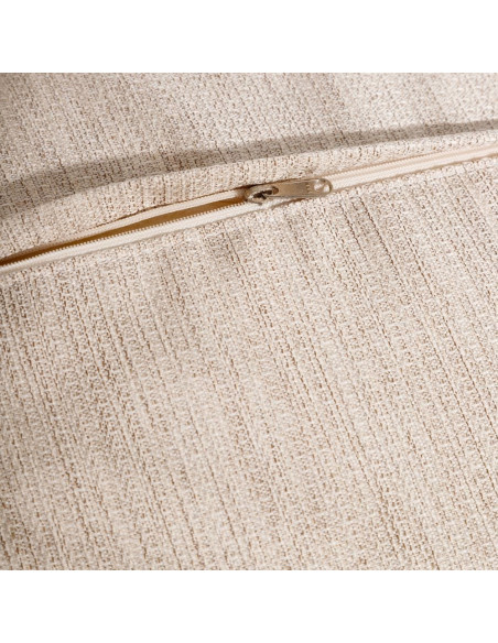 Fauteuil de table bohème Fibre Naturel Tressé Métal Noir Tissu Beige Finira - 8