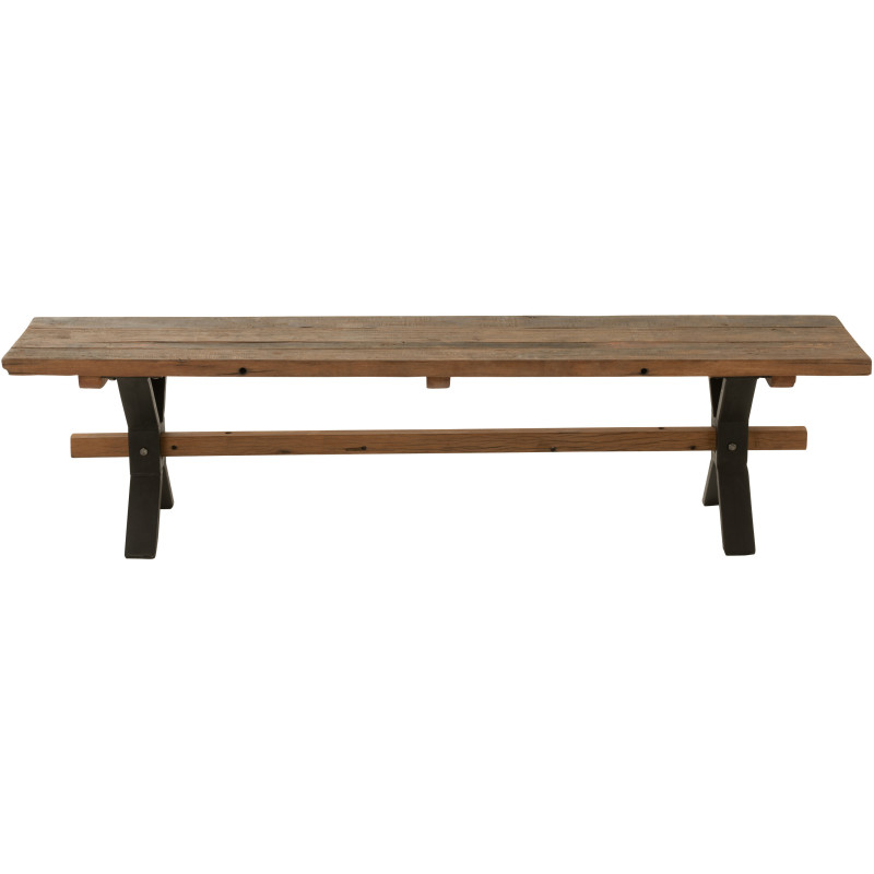 Banc 3 places 180 cm Hector en Bois recyclé Marron Métal Noir - 3