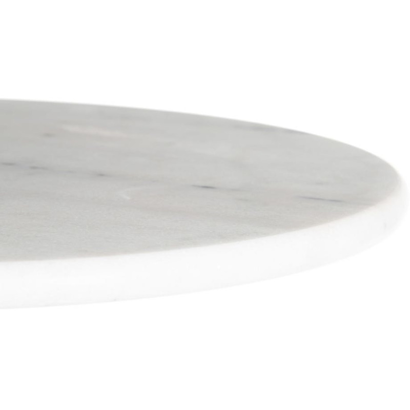 Table haute bistrot parisien Ronde 2 personnes Marbre Blanc Métal Noir Cilora - 3