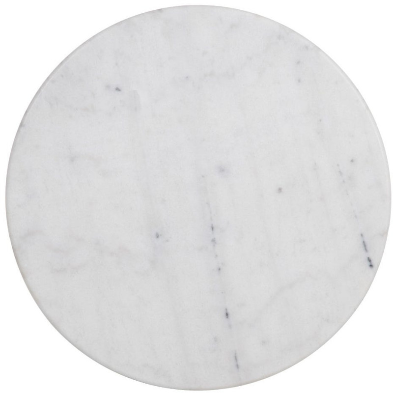 Table haute bistrot parisien Ronde 2 personnes Marbre Blanc Métal Noir Cilora - 8