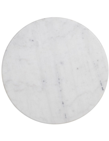 Table haute bistrot parisien Ronde 2 personnes Marbre Blanc Métal Noir Cilora - 8