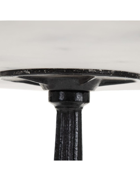 Table bistrot parisien Carrée 2 personnes Marbre Blanc Métal Noir Farina - 4