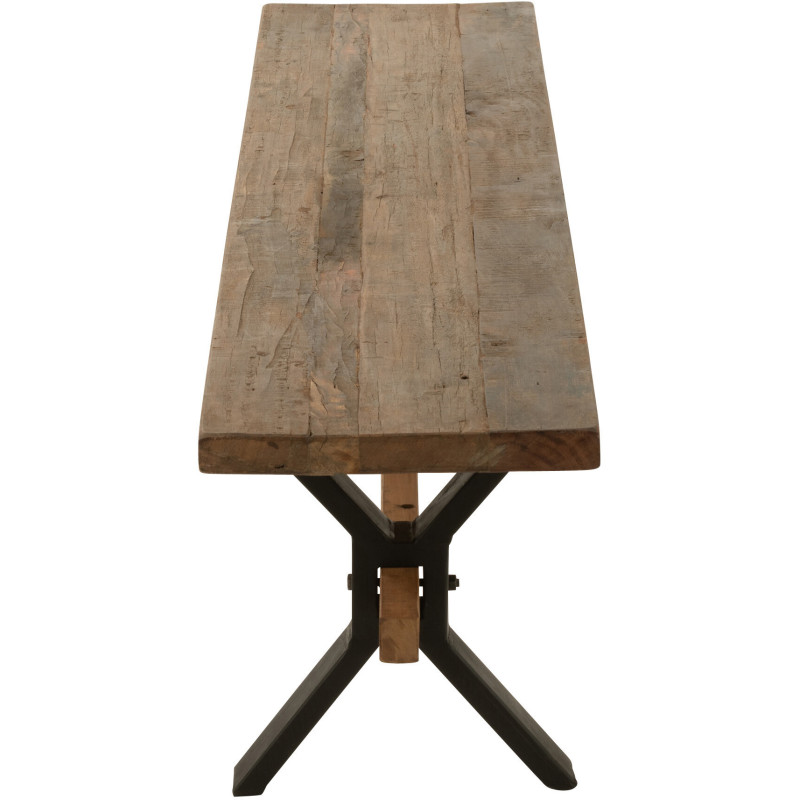 Banc 3 places 180 cm Hector en Bois recyclé Marron Métal Noir - 4