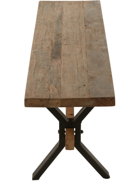 Banc 3 places 180 cm Hector en Bois recyclé Marron Métal Noir - 4