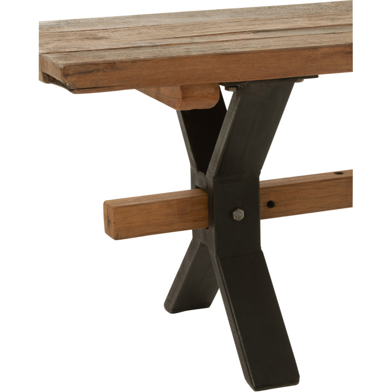 Banc 3 places 180 cm Hector en Bois recyclé Marron Métal Noir - 5