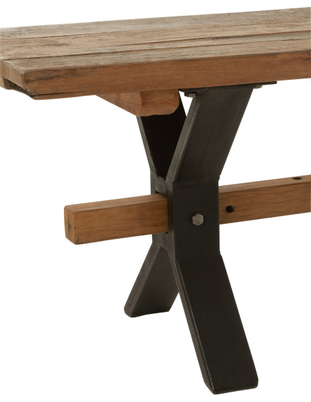 Banc 3 places 180 cm Hector en Bois recyclé Marron Métal Noir - 5