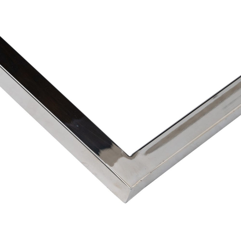 Grande Table basse originale moderne Carrée 100 cm en Bois Noir Verre Transparent Acier inoxydable Argenté Noela - 8