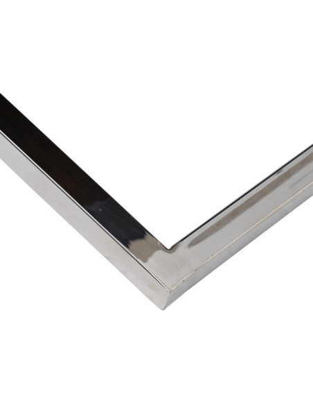 Grande Table basse originale moderne Carrée 100 cm en Bois Noir Verre Transparent Acier inoxydable Argenté Noela - 8