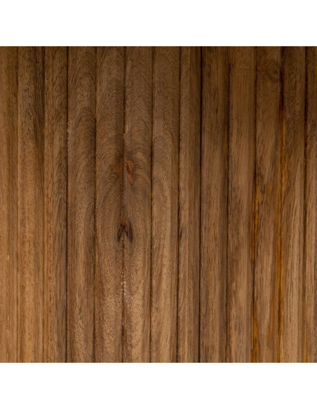 Table basse moderne chic Ronde 76 cm en Marbre Blanc crème Bois de manguier Naturel Relina - 5