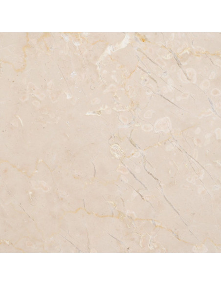 Table basse moderne chic Ronde 76 cm en Marbre Blanc crème Bois de manguier Naturel Relina - 7