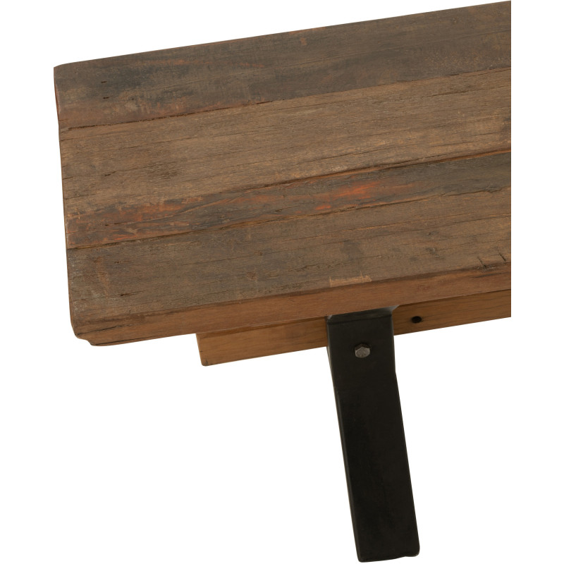 Banc 3 places 180 cm Hector en Bois recyclé Marron Métal Noir - 6