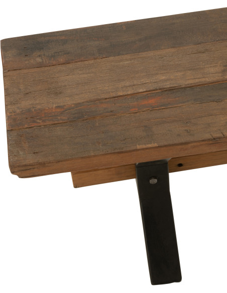 Banc 3 places 180 cm Hector en Bois recyclé Marron Métal Noir - 6