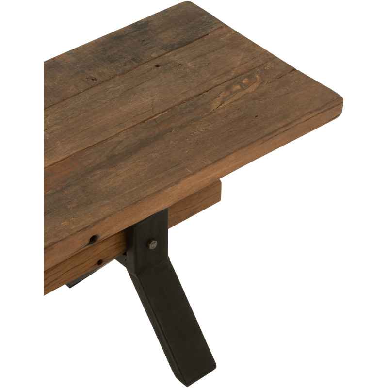 Banc 3 places 180 cm Hector en Bois recyclé Marron Métal Noir - 7