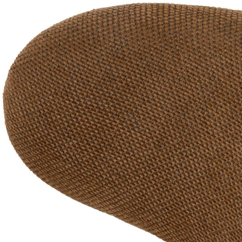 Chaise vintage style années 70 Tissu Marron Métal Noir Bois contreplaqué Naturel Zalina (Lot de 4) - 7