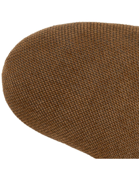 Chaise vintage style années 70 Tissu Marron Métal Noir Bois contreplaqué Naturel Zalina (Lot de 4) - 7