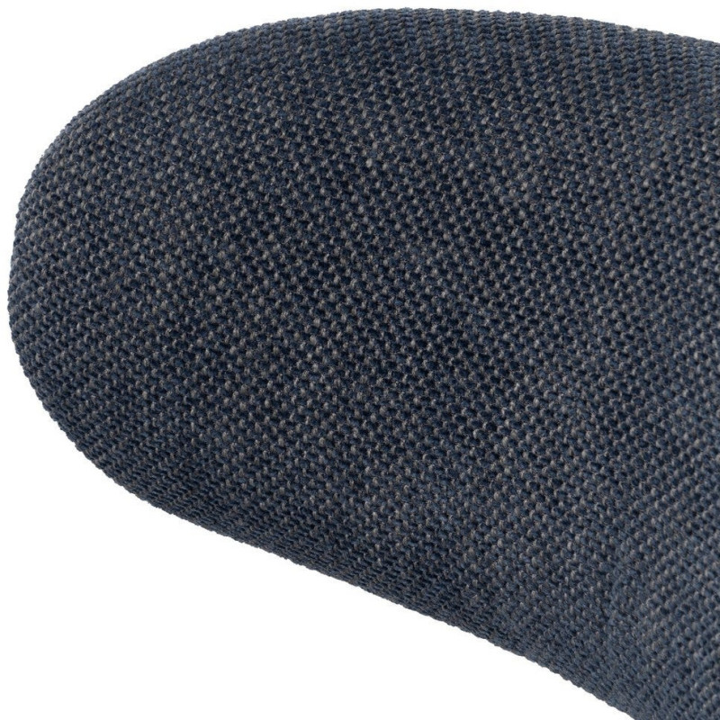 Chaise vintage style années 70 Tissu Bleu Métal Noir Bois contreplaqué Naturel Zalina (Lot de 4) - 7