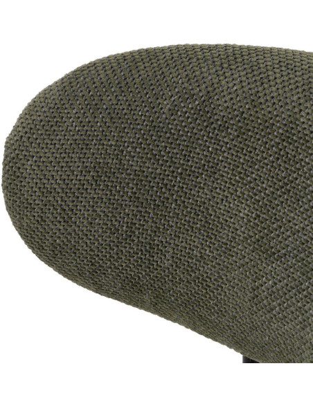 Chaise vintage style années 70 Tissu Vert Métal Noir Bois contreplaqué Naturel Zalina (Lot de 4) - 7