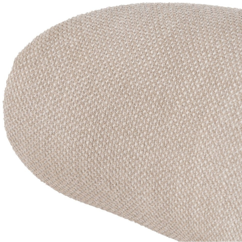 Chaise vintage style années 70 Tissu Blanc crème Métal Noir Bois contreplaqué Noir Zalina (Lot de 4) - 7