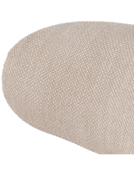 Chaise vintage style années 70 Tissu Blanc crème Métal Noir Bois contreplaqué Noir Zalina (Lot de 4) - 7